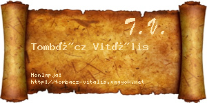 Tombácz Vitális névjegykártya